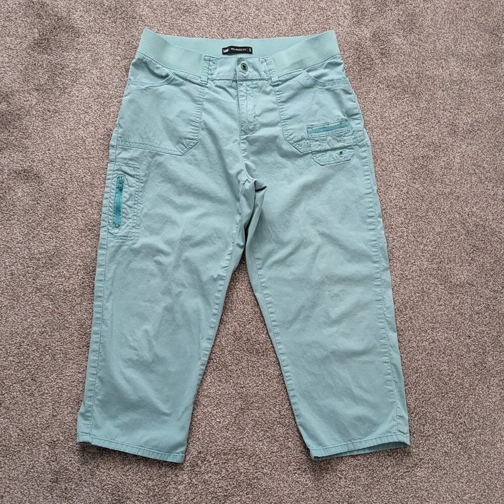 Lee Aqua Cargo Capris - Light Teal